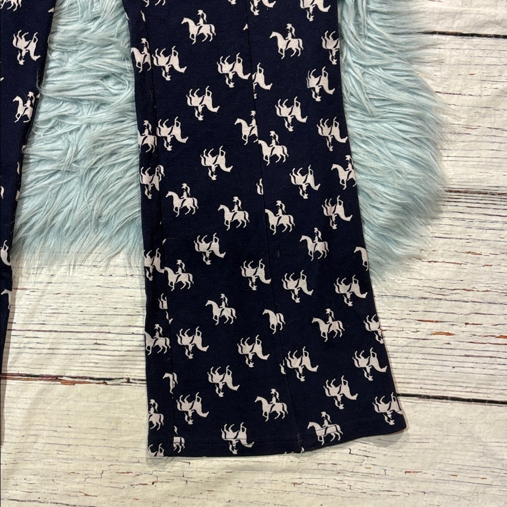 Anthropologie Navy Pants with White Horse Motif — Boot Cut - Picture 6 of 9